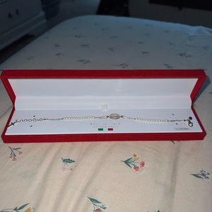 Sterling Silver Pearl Virgin Mary Bracelet